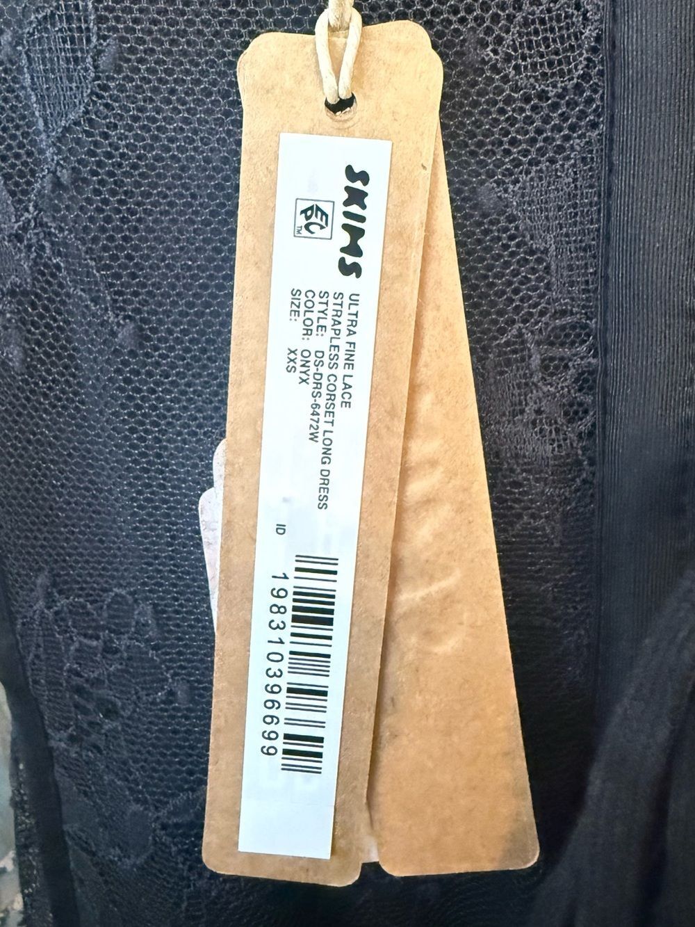 NWT SKIMS Ultra Fine Lace Strapless Corset Long Dress Sz XXS - Picture 15 of 15